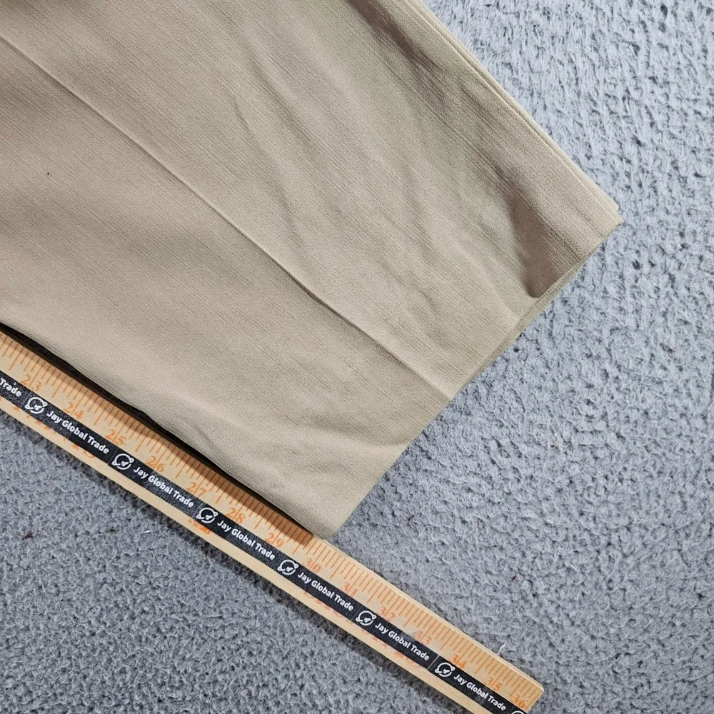 Tommy Bahama Mens 36x30 Silk Bamboo Pleated Pants Khaki Tan Herringbone Dress